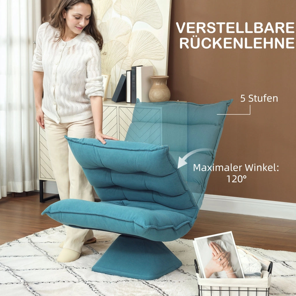 Poltrona Relax Girevole ¨C Minimal ¨C Blu 62x70x95 cm