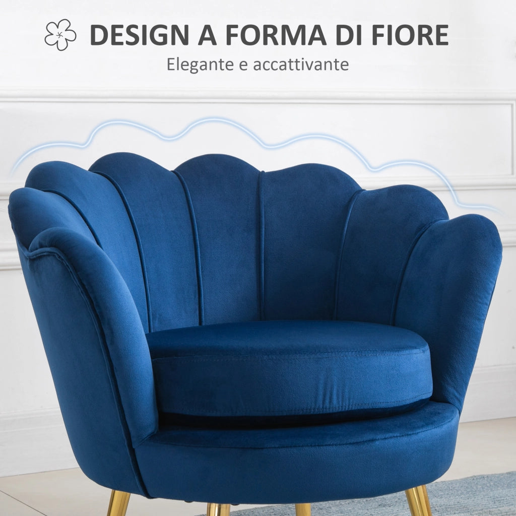 Poltrona Relax ¨C Zephmum ¨C Blu, Tessuto, 76x67x74cm