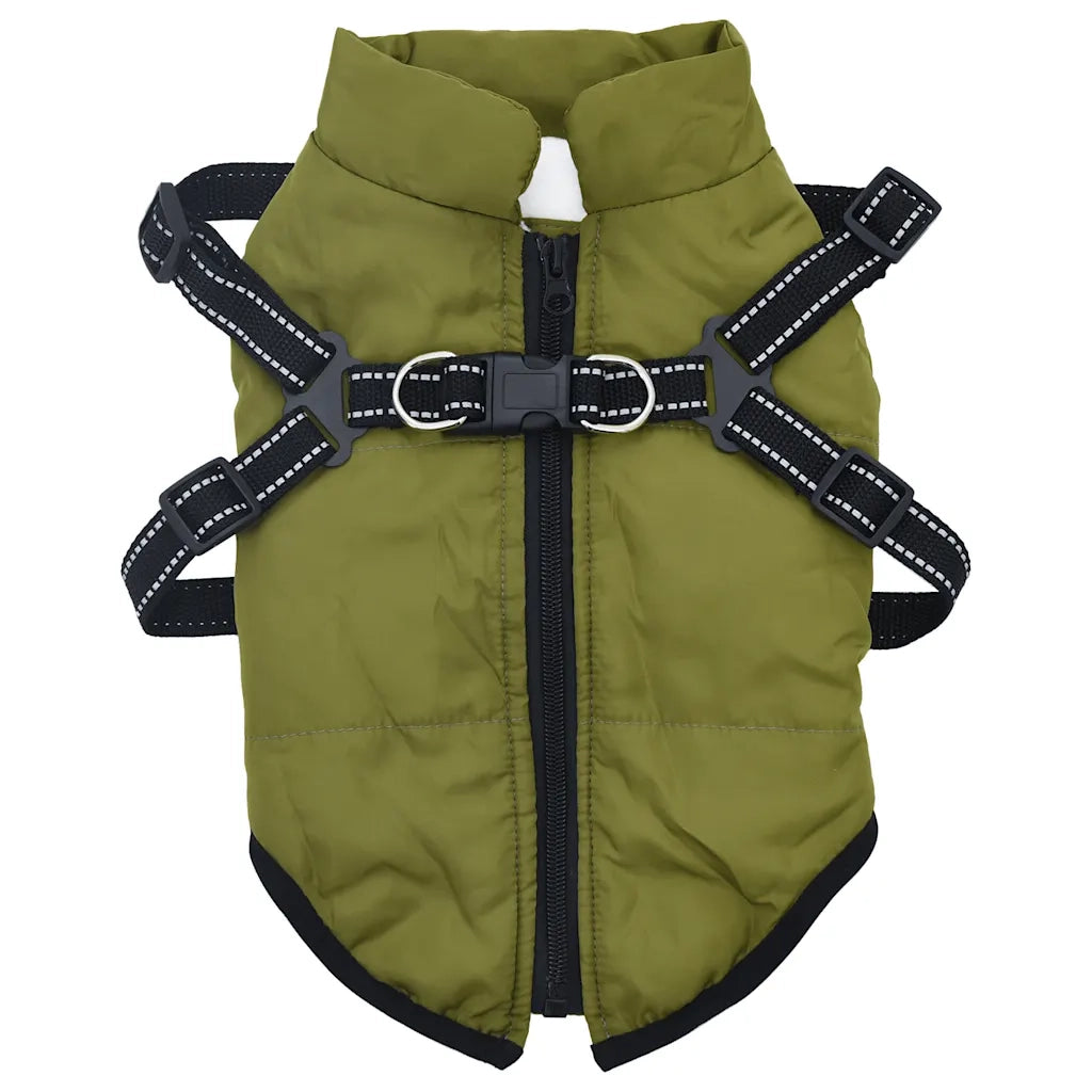 Cappotto Cani Imbracatura Impermeabile Riflettente Verde L36 4019895