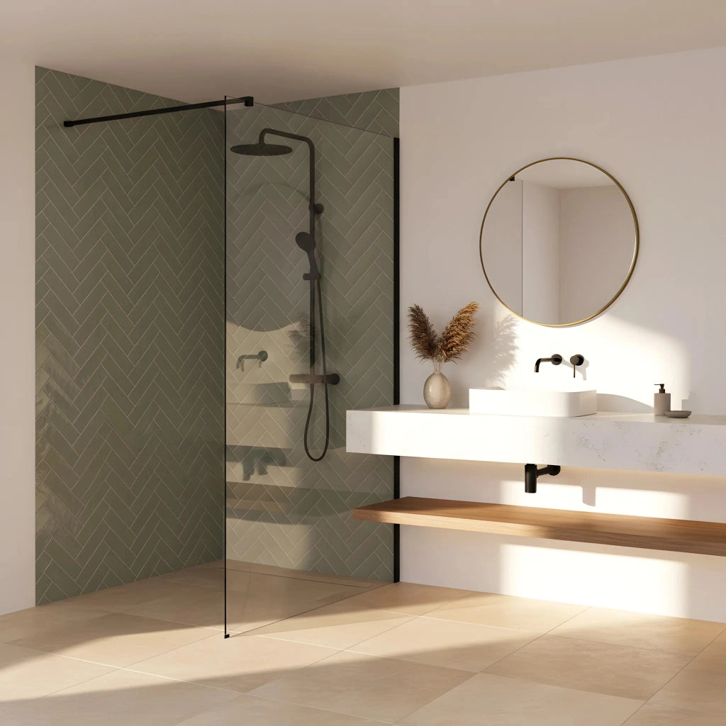 Parete Doccia Rea Flexi Transparent / Black 110