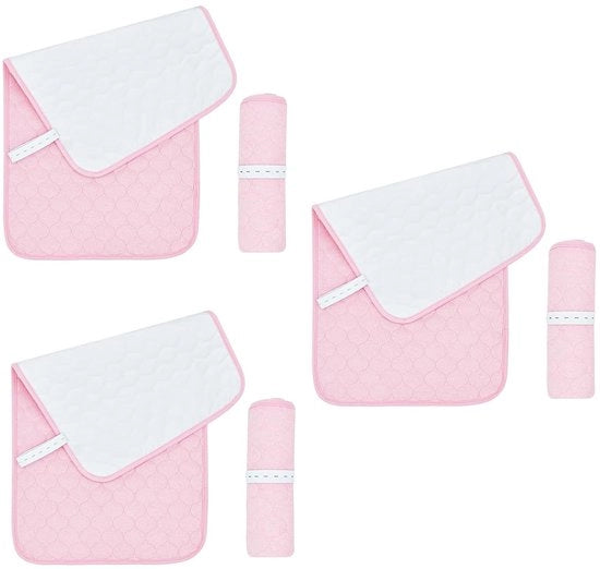 Materassi Antiscivolo - Impermeabili, Soffici - 3 Pezzi - Rosa - 35 x 68 cm