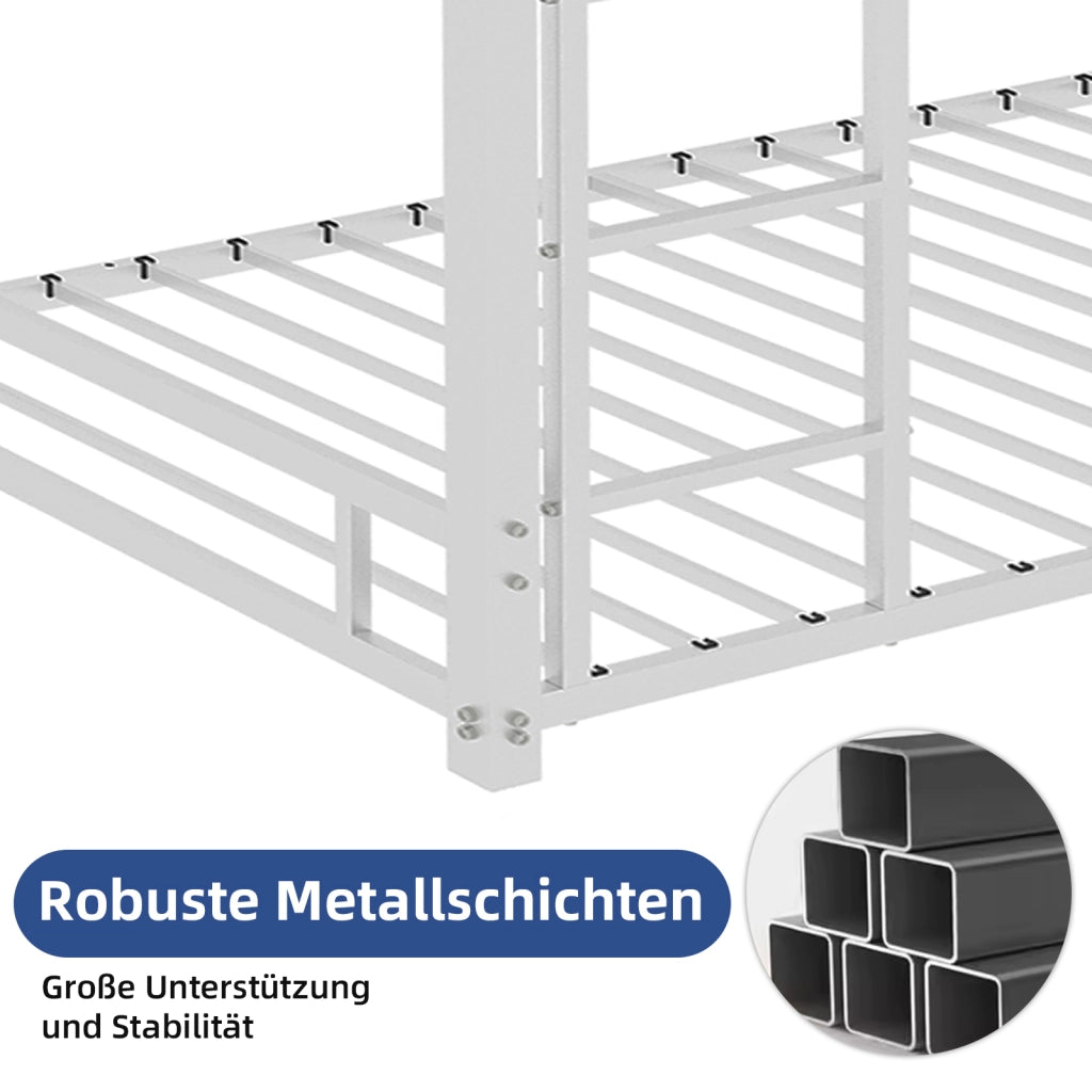 Letto castello 2 posti 90x190 metallo robusto ringhiere