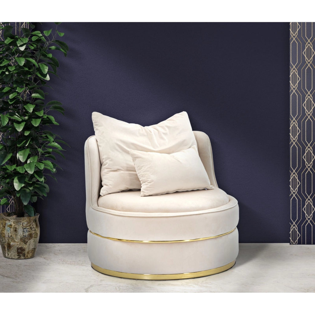 Poltrona Paris Space crema e gold – O 84 x H 72 cm