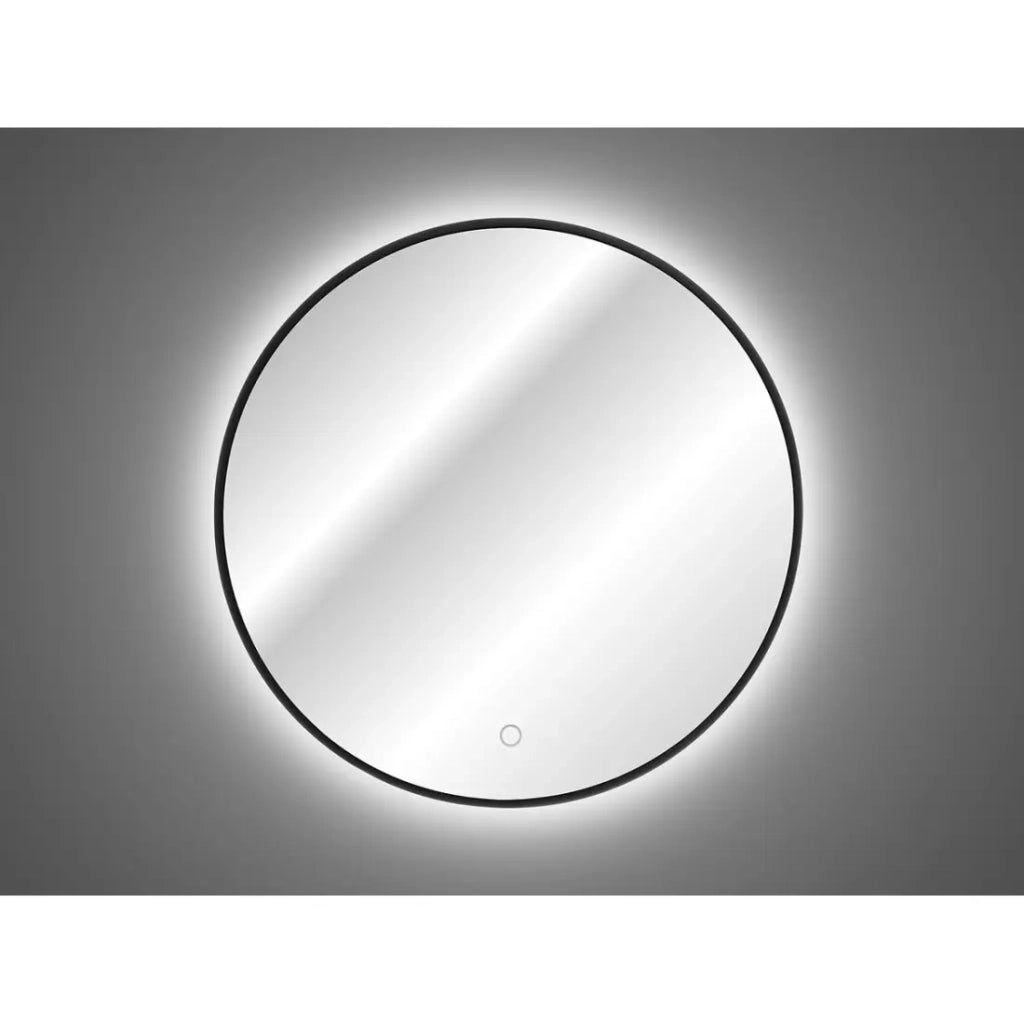 Specchio Bagno LED Rotondo Nero 60x60 cm Design