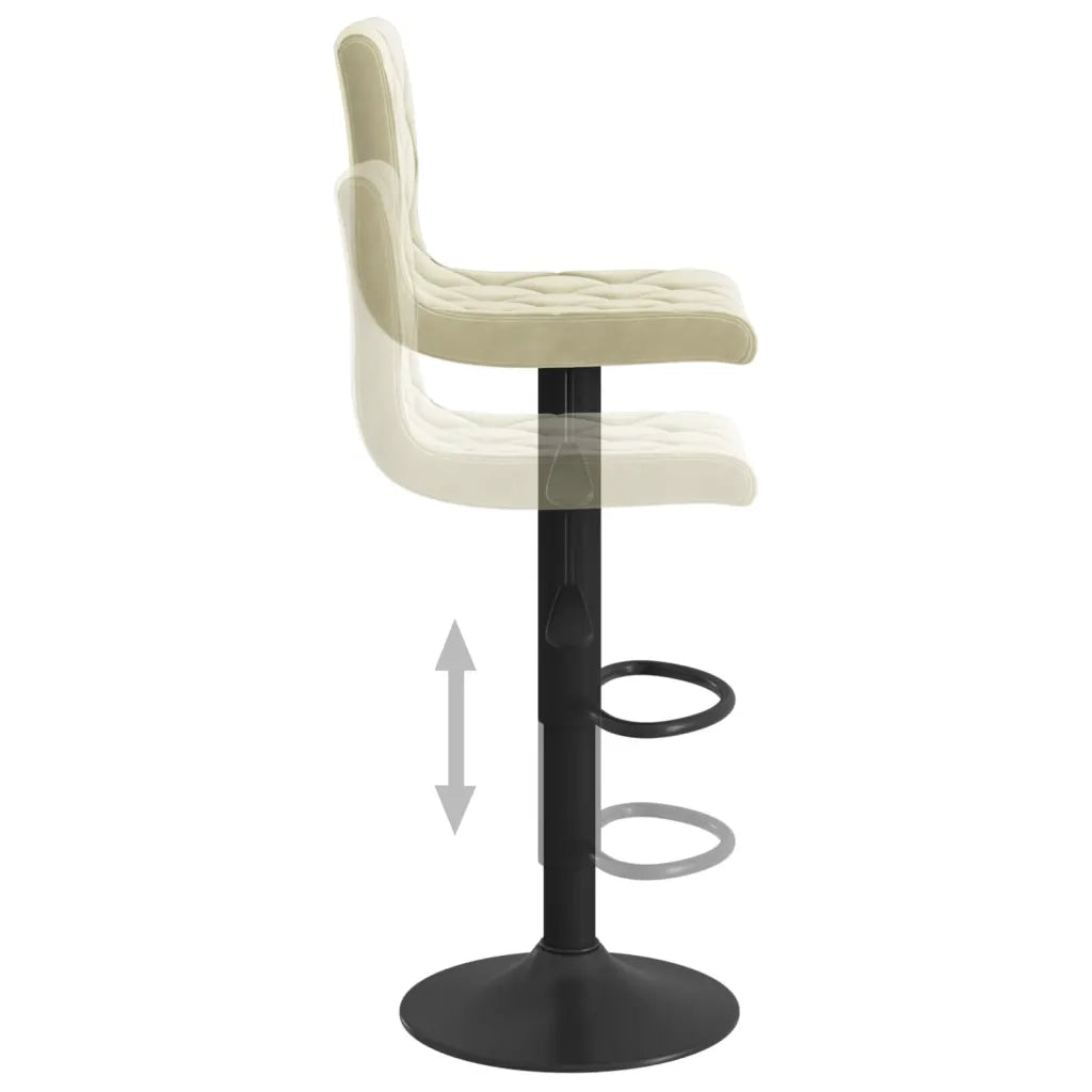 Sedie da Bar 2 pz Crema in Velluto 333730