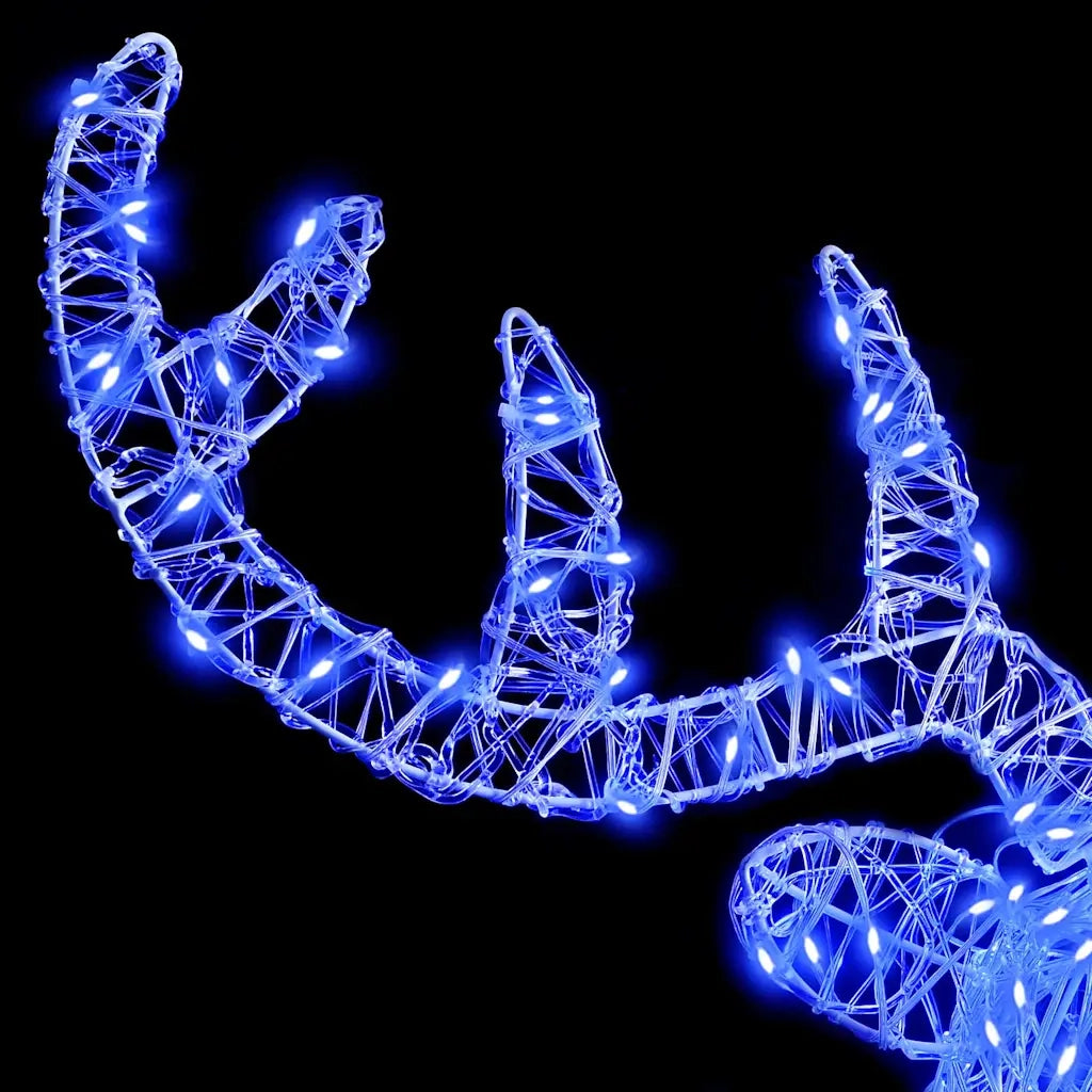 Testa di Renna con 140 LED Blu 68 x 36,5 x 62,5 cm Acrilico 42019063