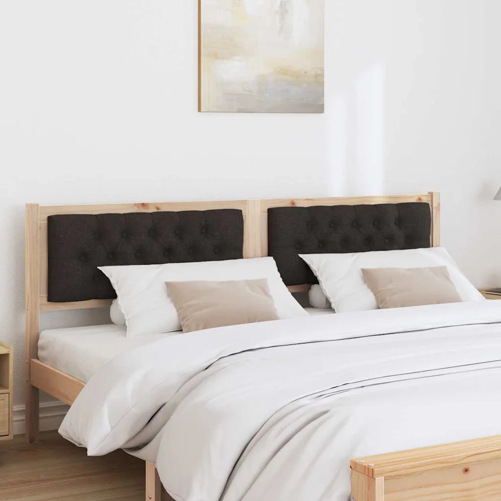 Testiera Altro-Testiera con Cuscini Marrone e nero 180 cm Legno di pino massello
