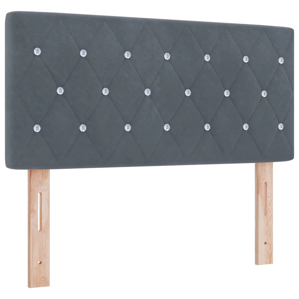 Letto con Box Spring, Materasso e LED Grigio Scuro 90 x 190 cm 3453246