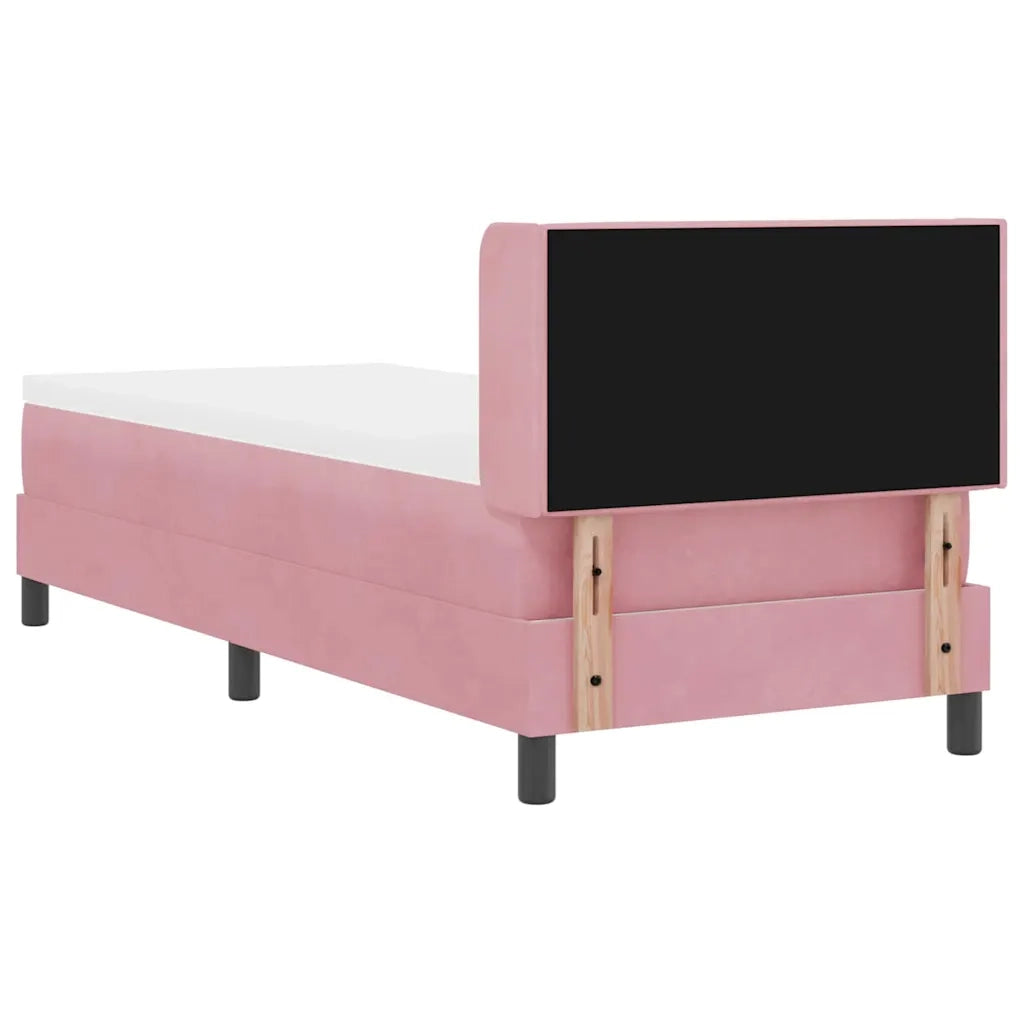 Letto a molle con testiera Rosa 200 x 80 cm Velluto 3341389