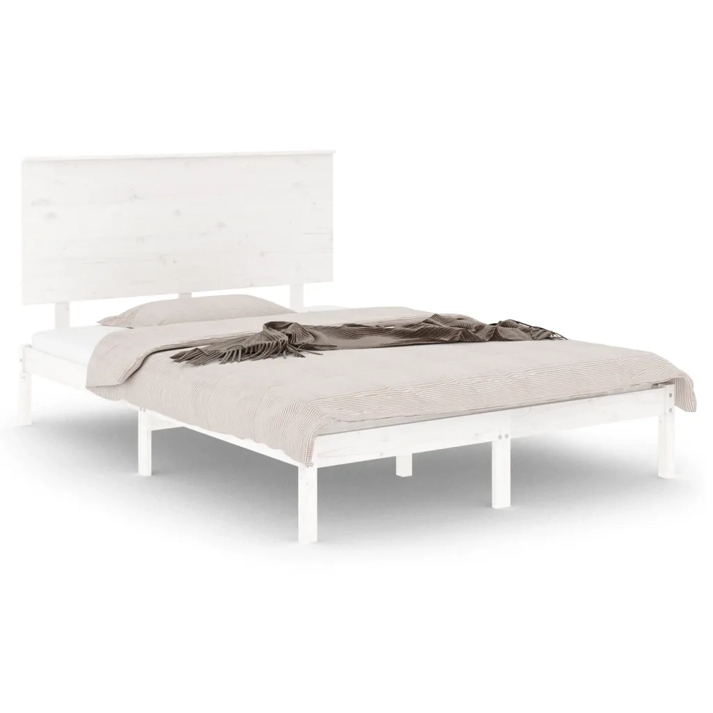 Giroletto senza Materasso Bianco 120x200 cm Legno Massello Pino 3104799