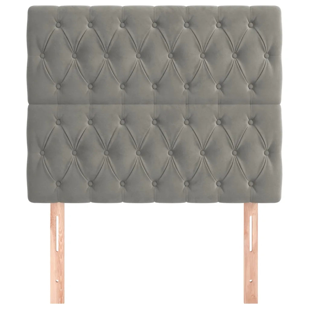 Testiera Grigio Chiaro 100x7x118/128 cm Velluto 3116710