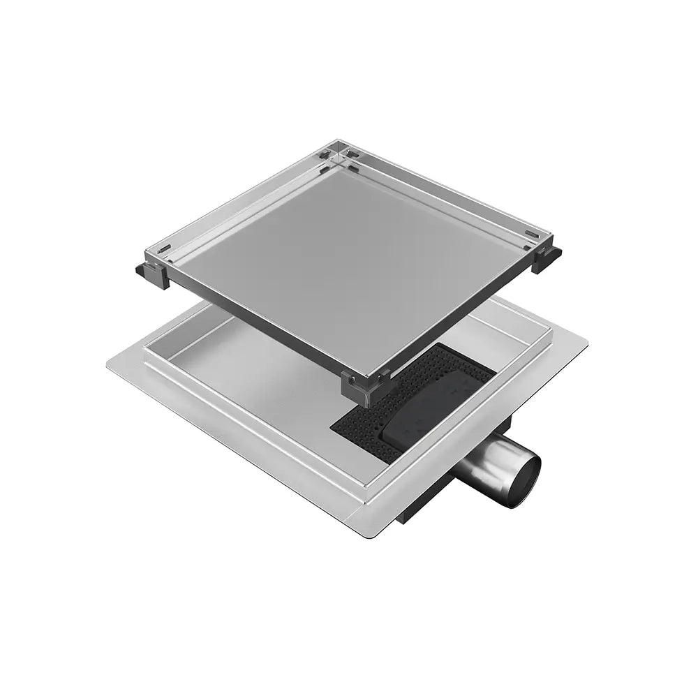 Canalina di scarico quadrata a doppia installazione 20cm