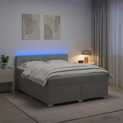 Letto con Box Spring, Materasso e LED Grigio Chiaro Tessuto 3451938