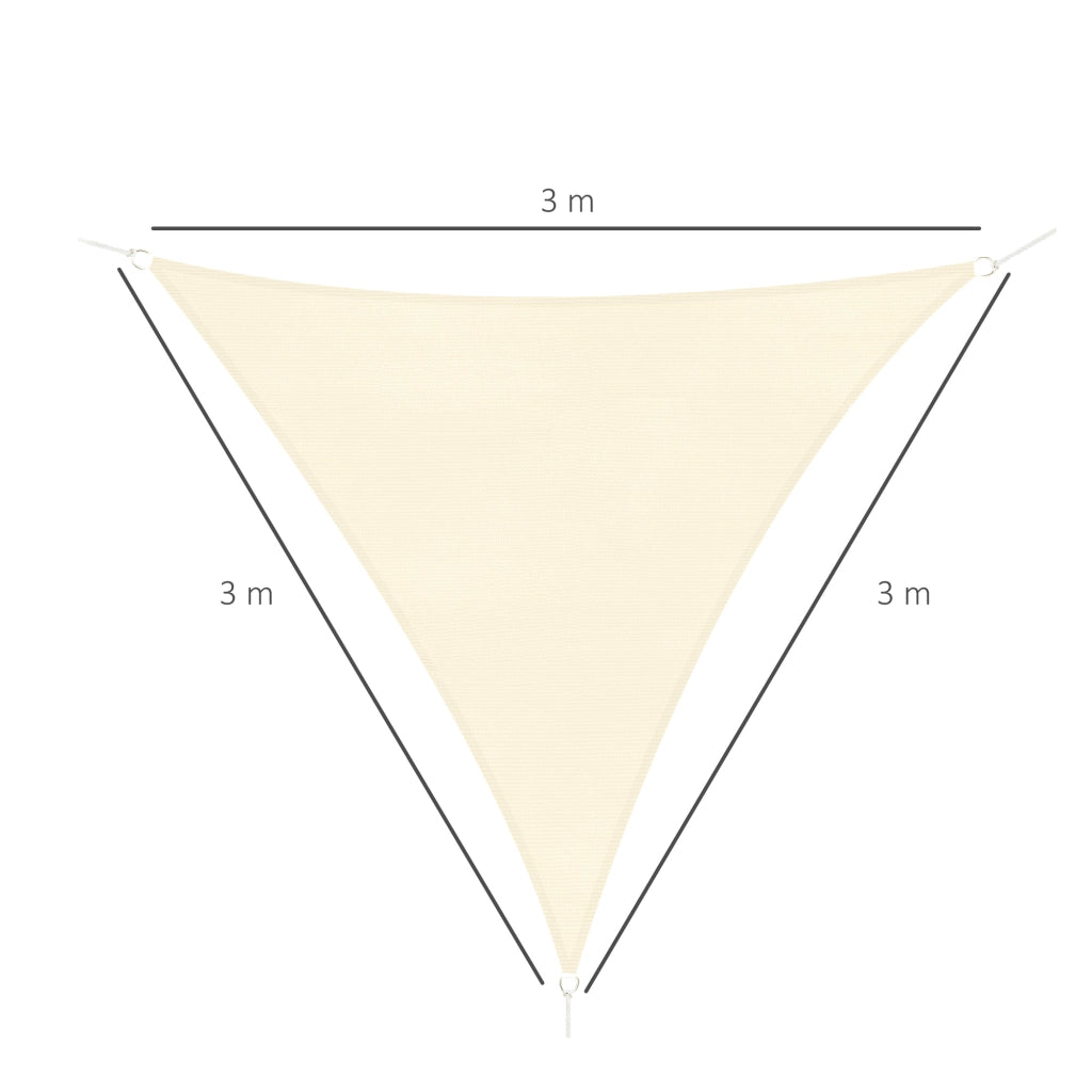Tenda a Vela Triangolare Parasole per Esterni ¨C zephmum ¨C Crema Bianco Avorio 3x3x3 m