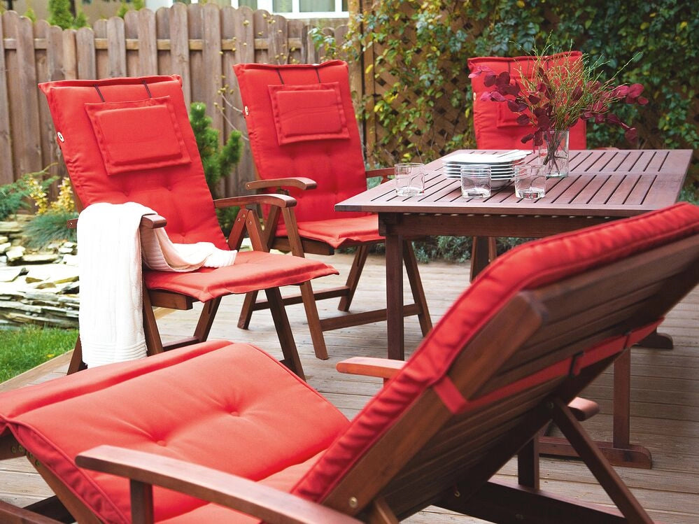 Cuscino per sedia da giardino Cuscino per schienale in poliestere rosso Design moderno Cuscino per esterni