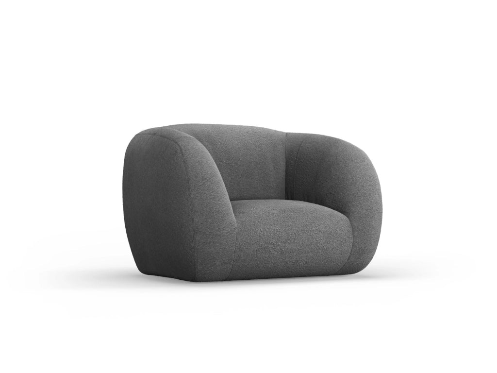 Cosmopolitan Design - Poltrona "Essen" in bouclé grigio scuro 