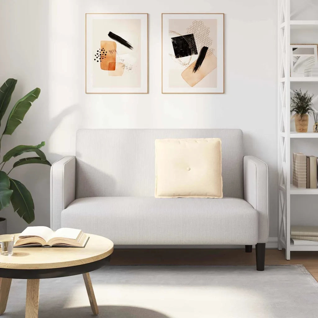 Cuscino per Schiena | Cuscino dorsale Crema 50 x 45 cm Tessuto in Cords