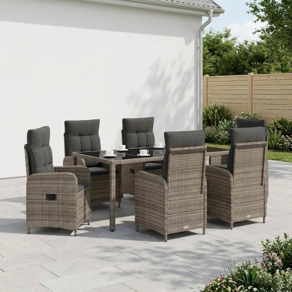 Set da pranzo per esterni 7 pz Grigio chiaro e grigio scuro 3422330
