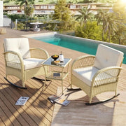 Set per balcone - Rotan - 3 pezzi - Cuscini beige - 160 kg di capacità di carico