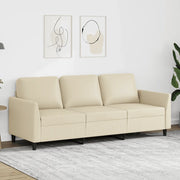 Divano a 3 Posti-Sofa 3 Posti Crema 180 cm in Similpelle 844189