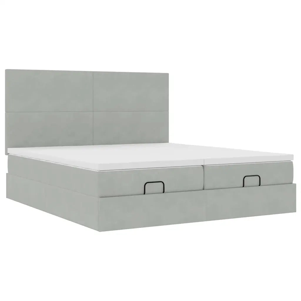 Struttura Letto Pouf con Materassi 180x200 cm Velluto 3314603