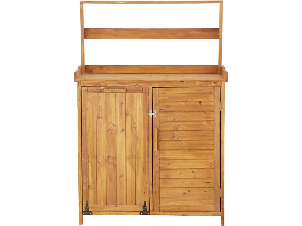 Mobile da giardino in legno "Lou" con cestino integrato - Marrone
