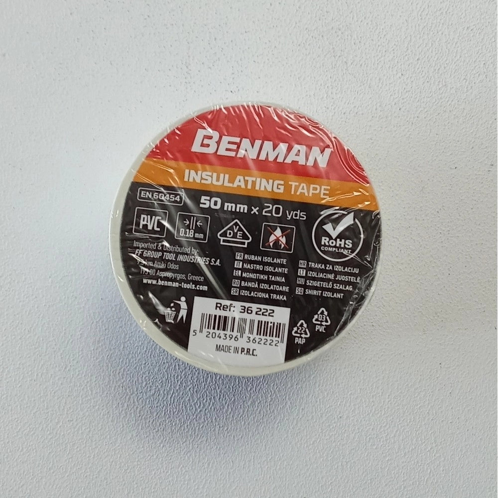 Nastro isolante bianco 5cm 50mm x 20 yards
