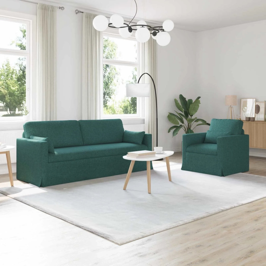 Set di divani 2 pcs Verde Scuro 198 x 78 x 80 cm Tessuto 3407584