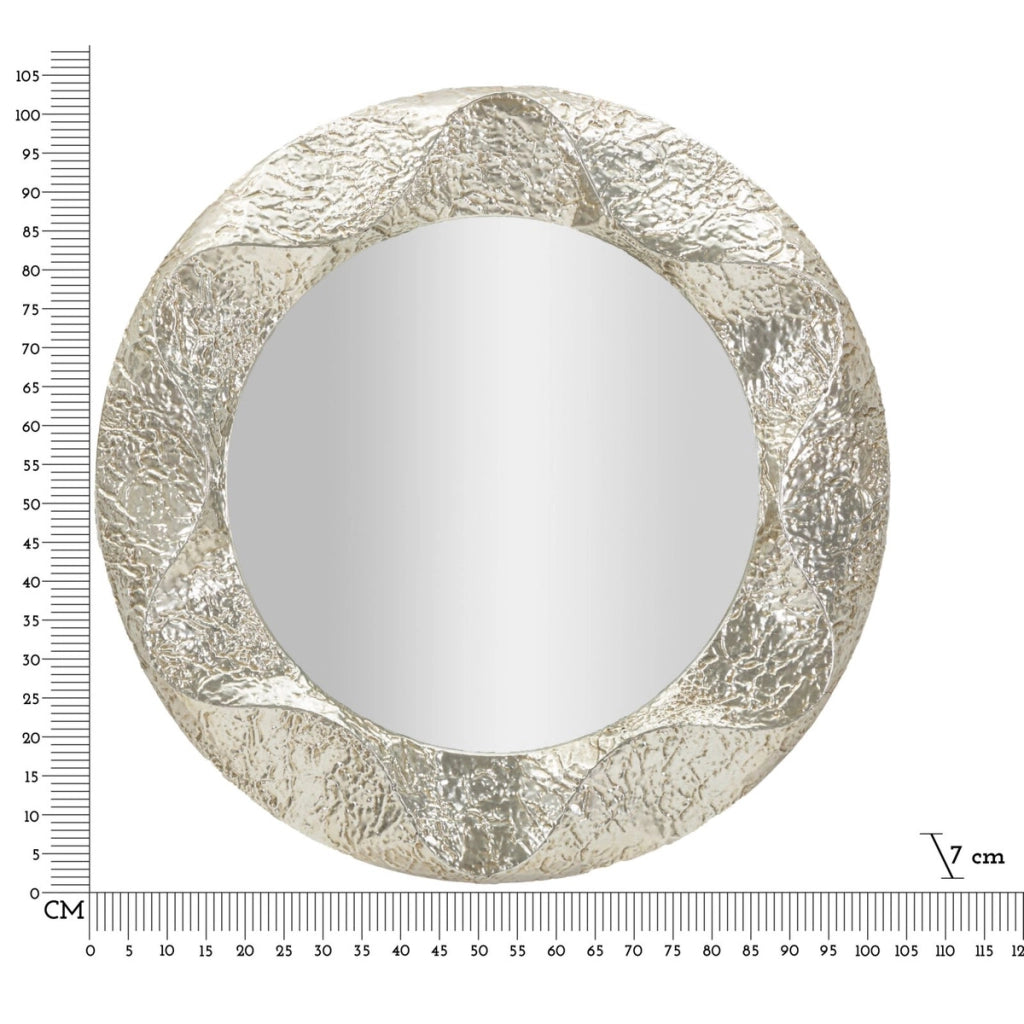 Specchio con Cornice VKH779, Argento, Metallo, 104x7x104 cm