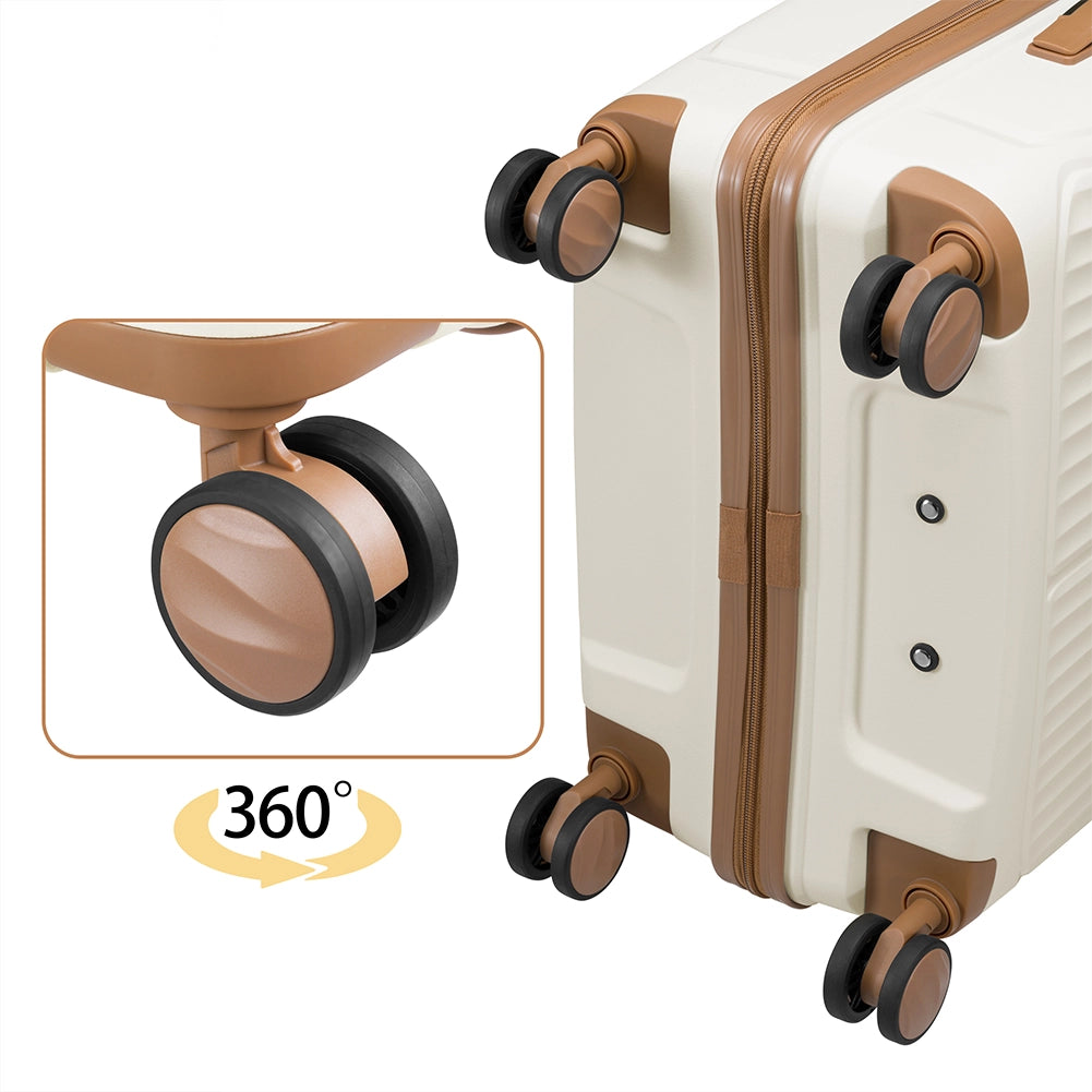 Set 3 Valigie Rigide ABS 90 59 38 Litri con Ruote Easy Roll e Lucchetto Bianco