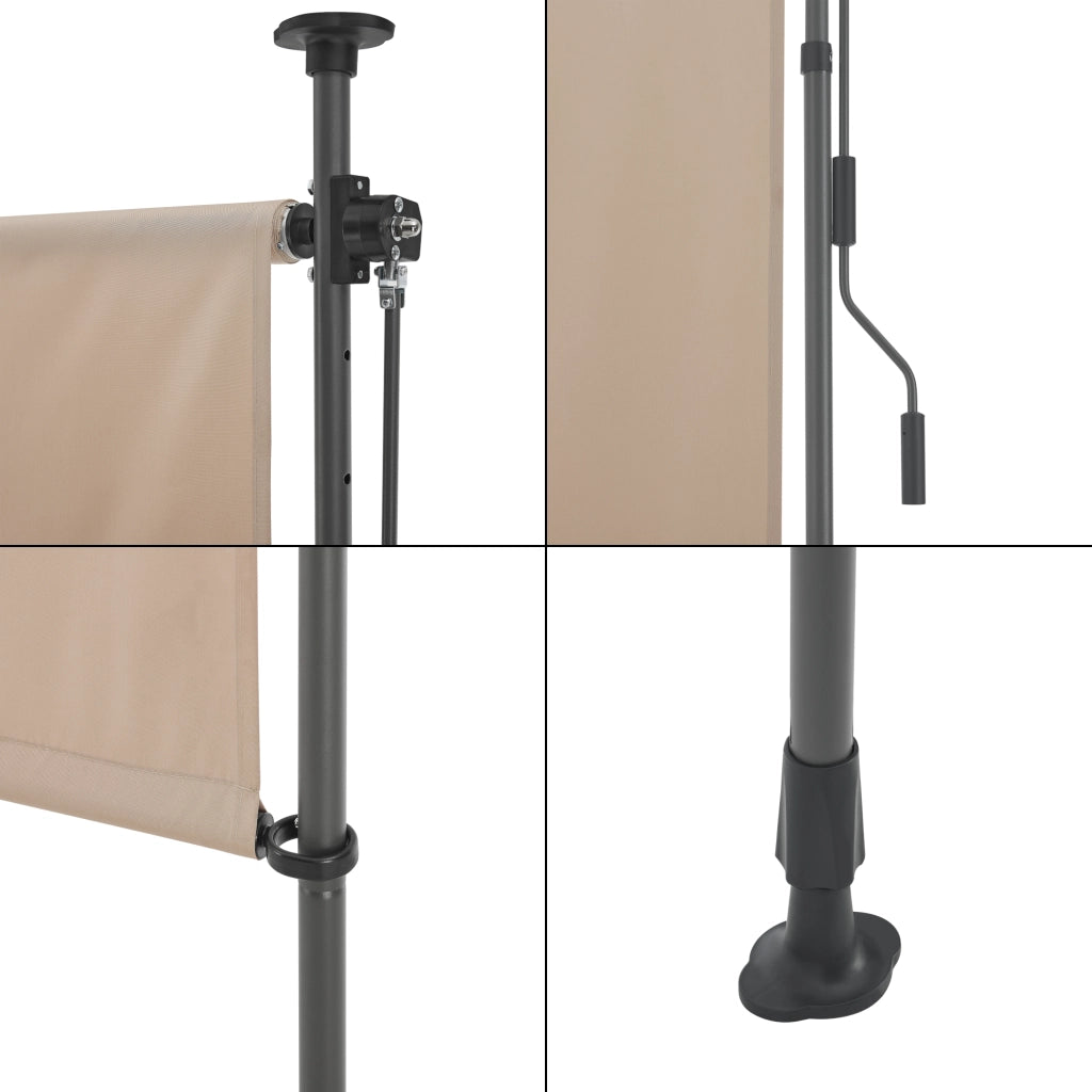 Schermo Verticale Cimarra da Balcone con Pali Telescopici Tenda Parasole Larga 120 cm color Sabbia pro.tec