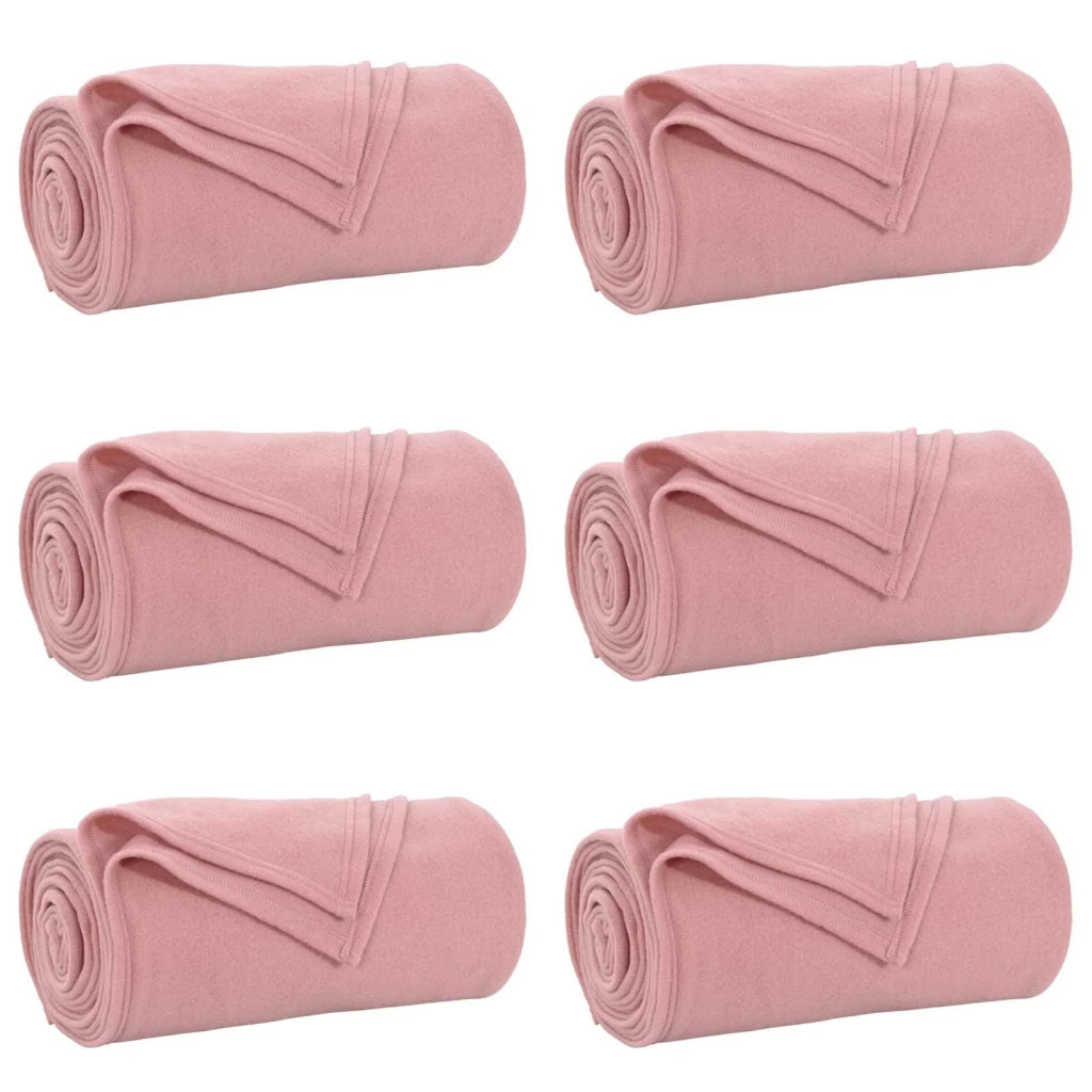 Coperte da Pile 6 pcs Rosa 200 x 150 cm Panno 42017082