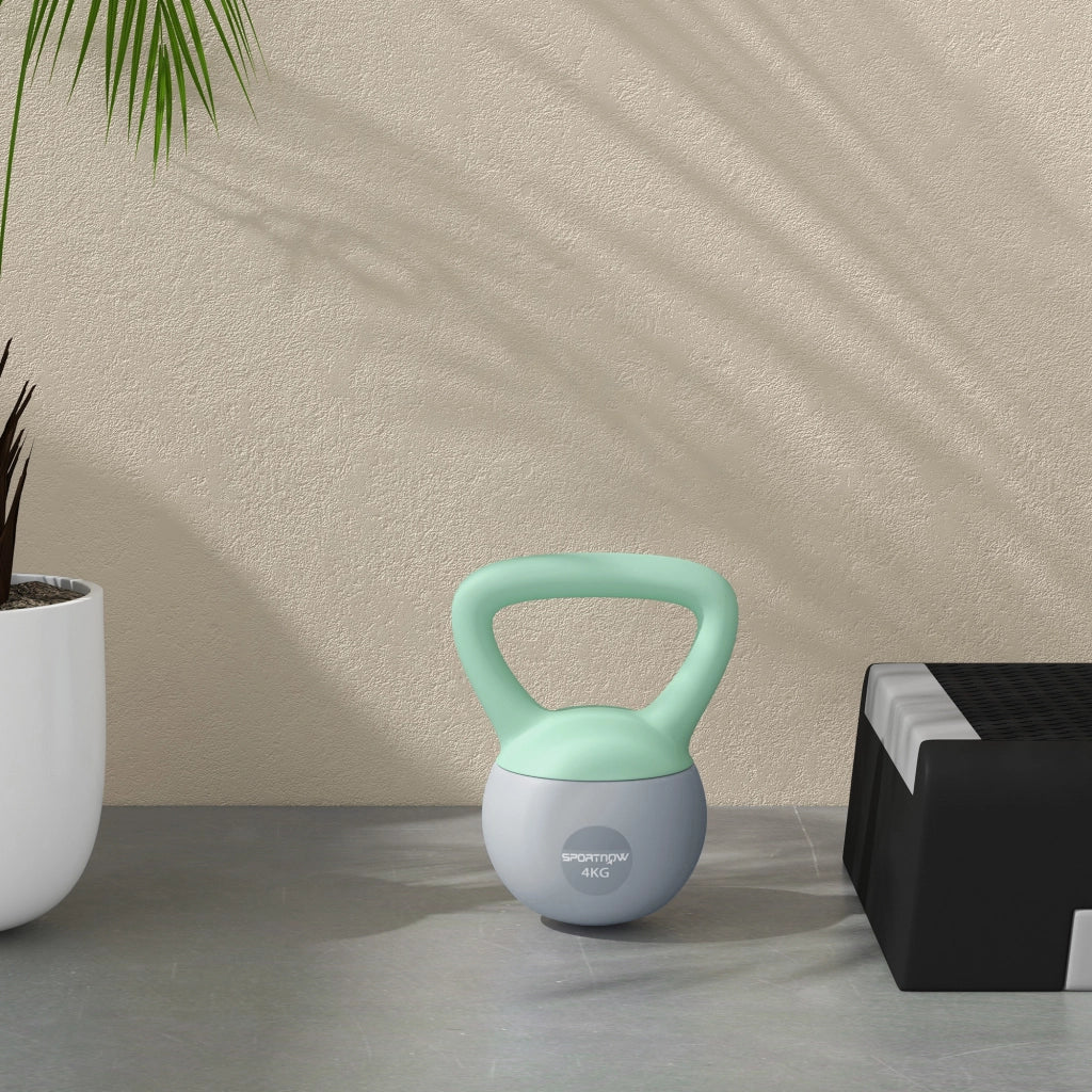 Kettlebell 4 kg ¨C Minimal ¨C Verde e Grigio 19x15x25 cm