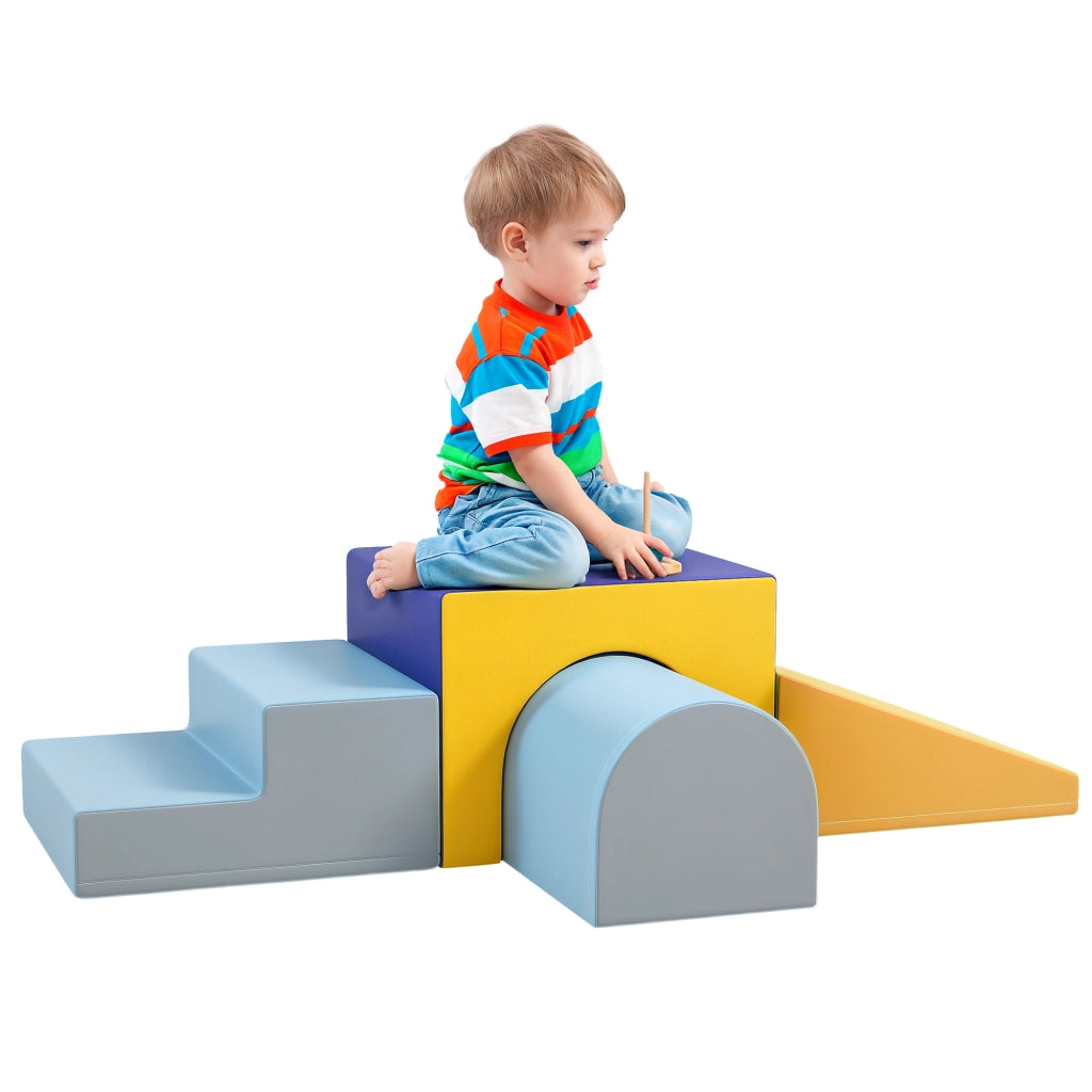 Set 4 blocchi morbidi arrampicata e scivolo ¨C Xylo ¨C rivestimento ecopelle multicolore per bambini 1-3 anni