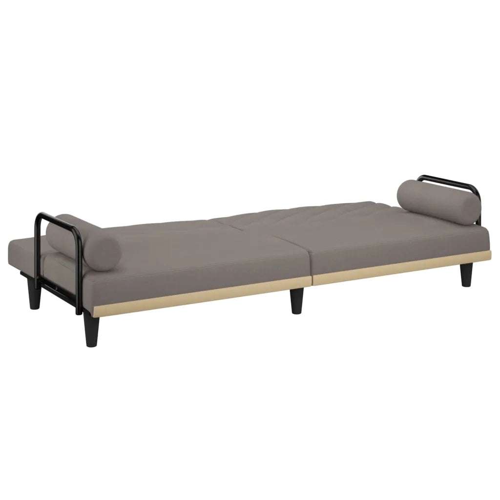 Divano Letto con Braccioli Tortora in Tessuto 351936