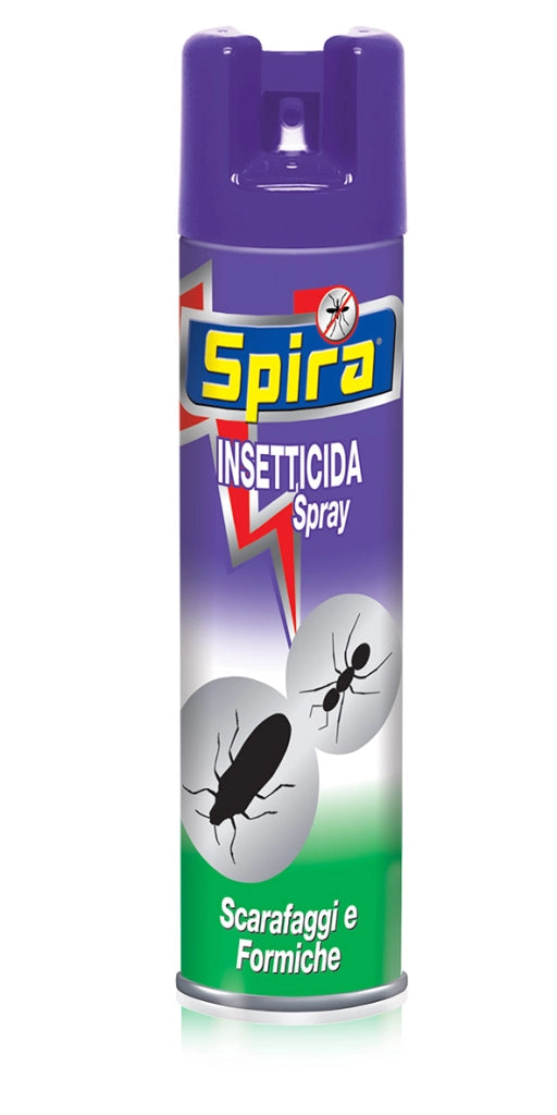 SPIRA INSETTICIDA SPRAY SCARAFAGGI FORMICHE EFFICACE PER INTERNI 2 X 400 ML