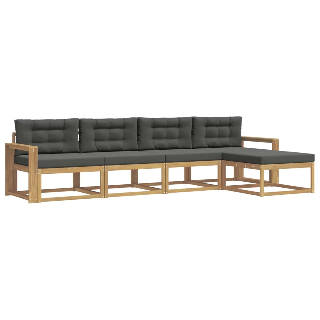 Set di divani da esterno 4 pz Bianco e Antracite Poliestere 3386311