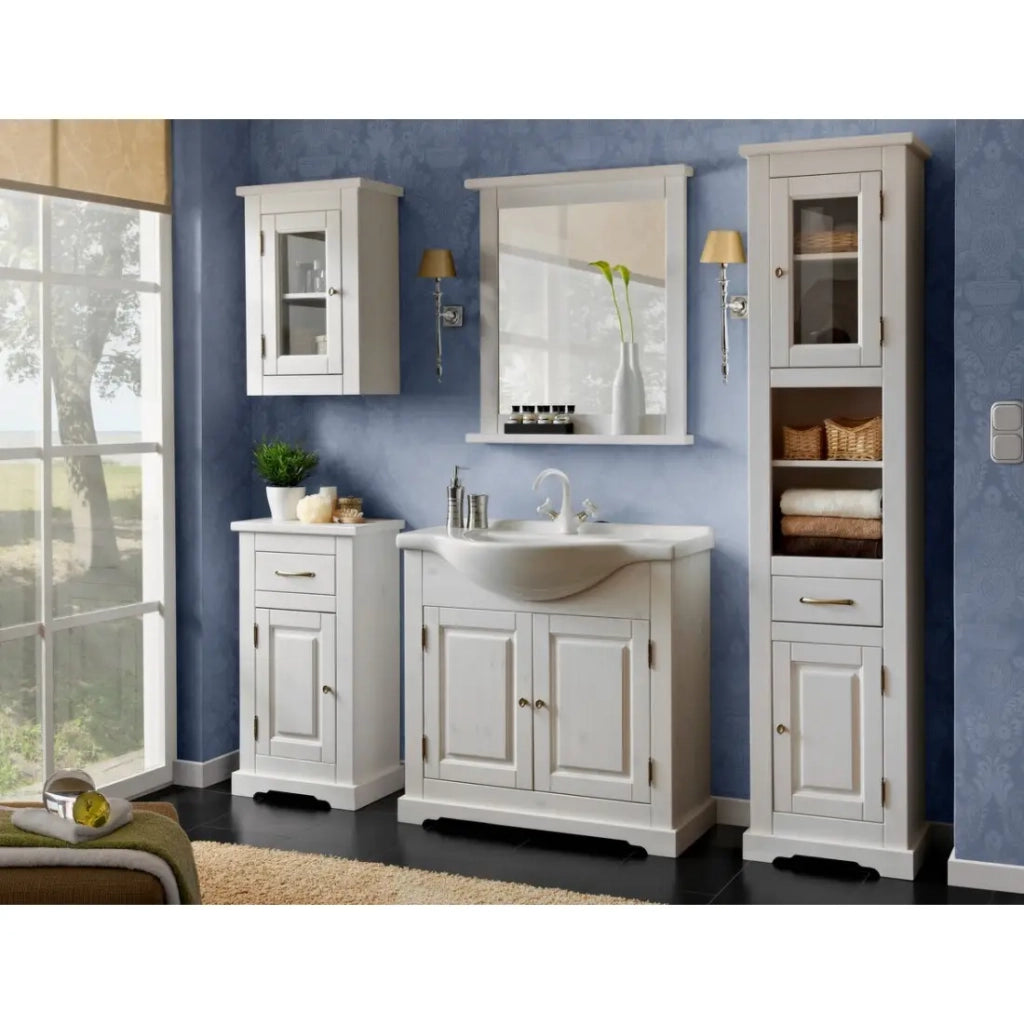 Specchio da bagno rettangolare bianco 80x70 cm design