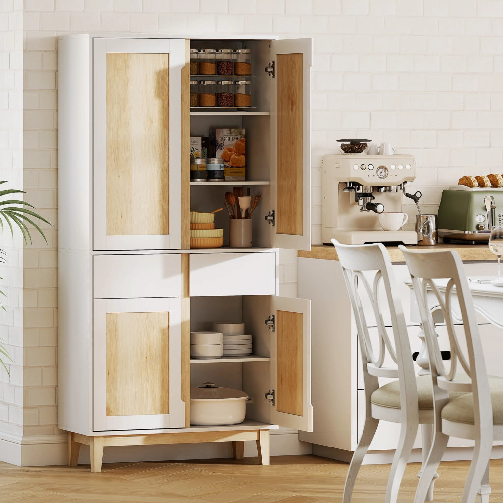 Armadio da cucina ¨C Minimal ¨C bianco e rovere 80x35x170cm