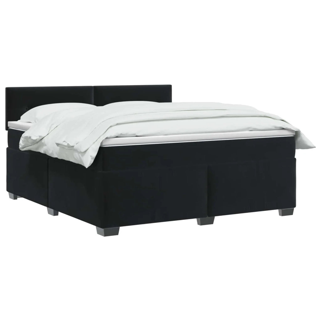 Letto box spring con materasso Nero 140 x 200 cm Velluto 3450730