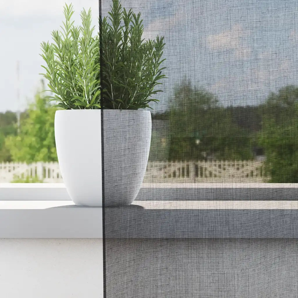 Tende in Voile con Occhielli 2 pz Nero 140x140 cm