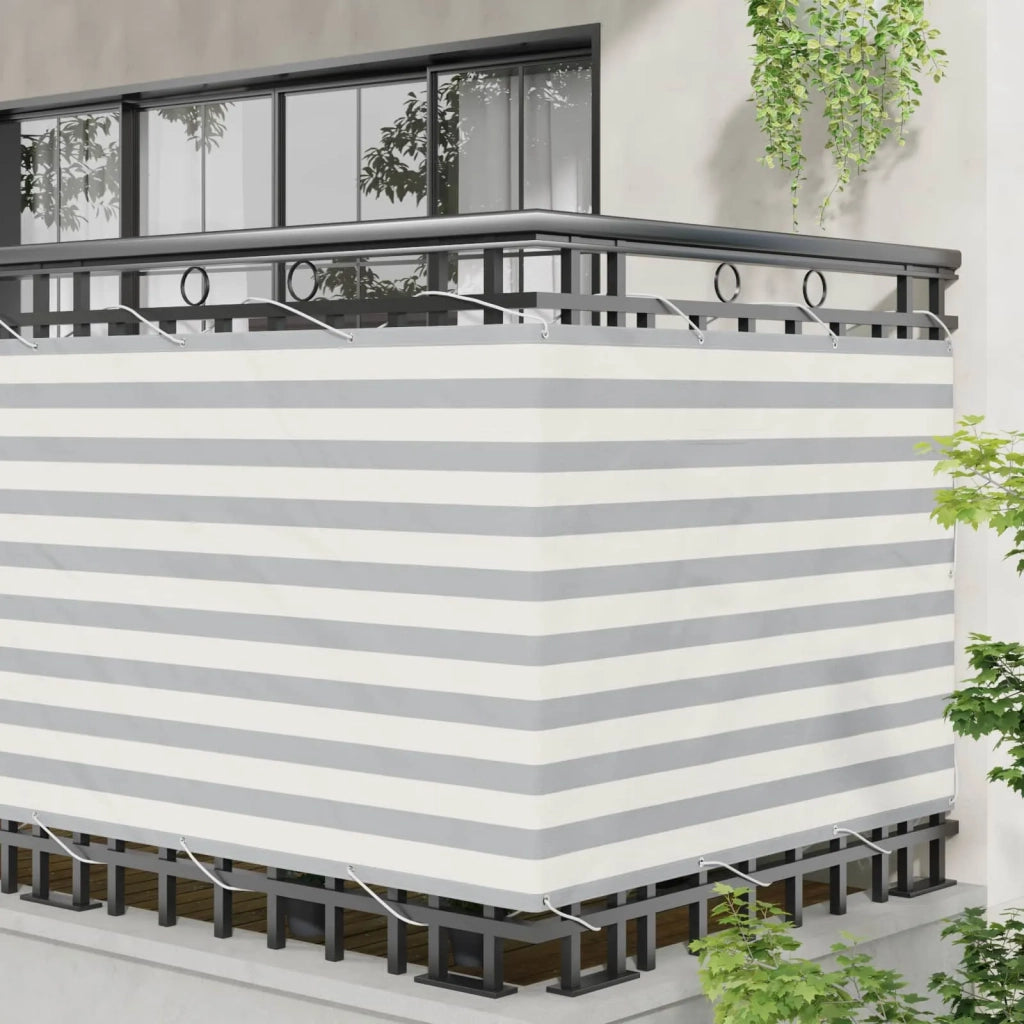 Schermo da balcone Grigio chiaro e bianco 110 x 1000 cm 42030955