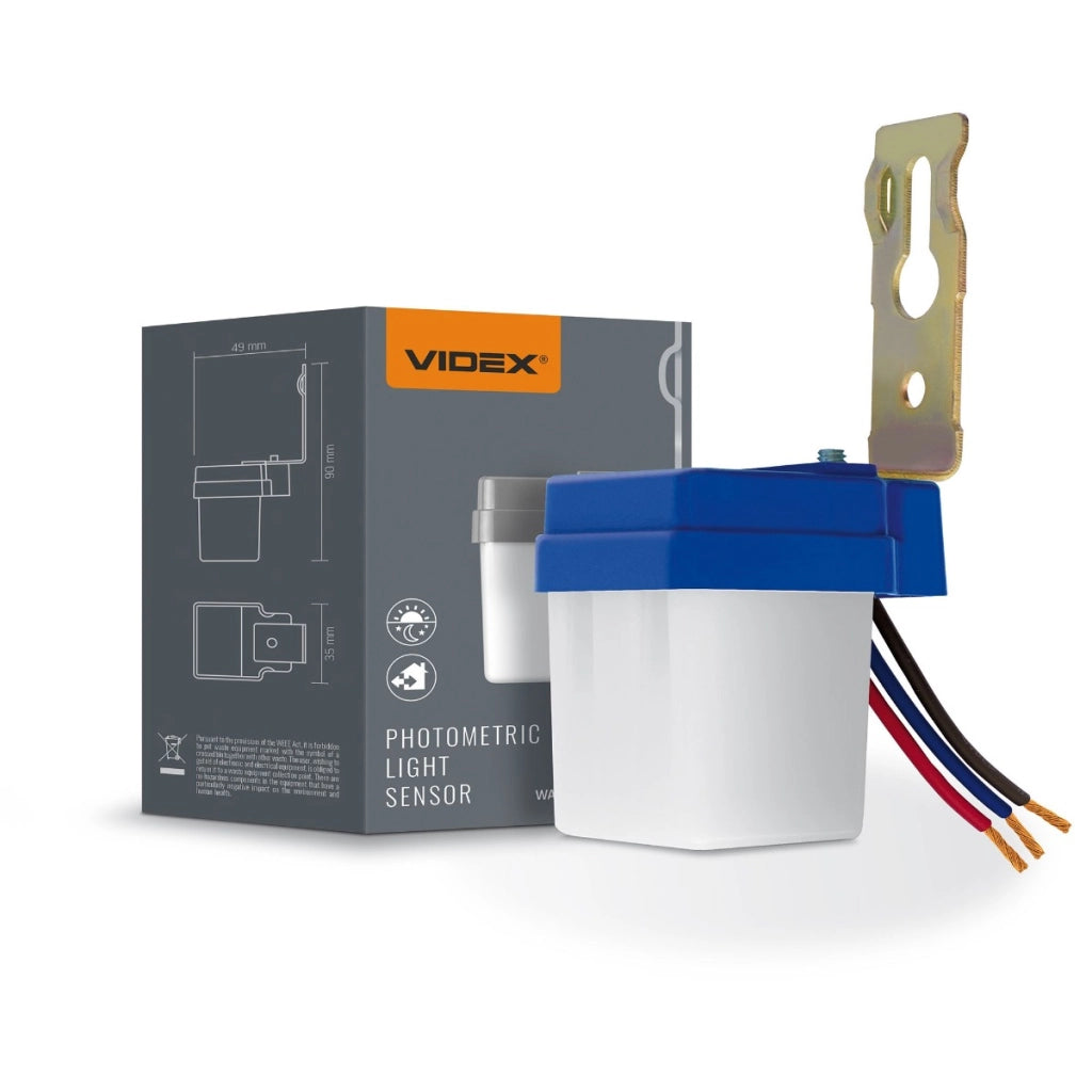 Sensore crepuscolare Videx da parete esterno IP44 6A 230V