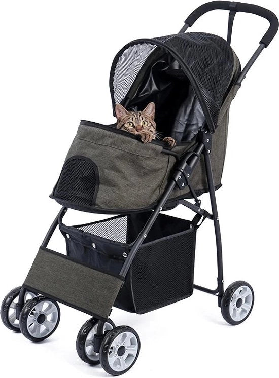 Hondenbuggy Inklapbare - Polyester - 48x87x104 cm - Adatto per Cani e Gatti - Grigio