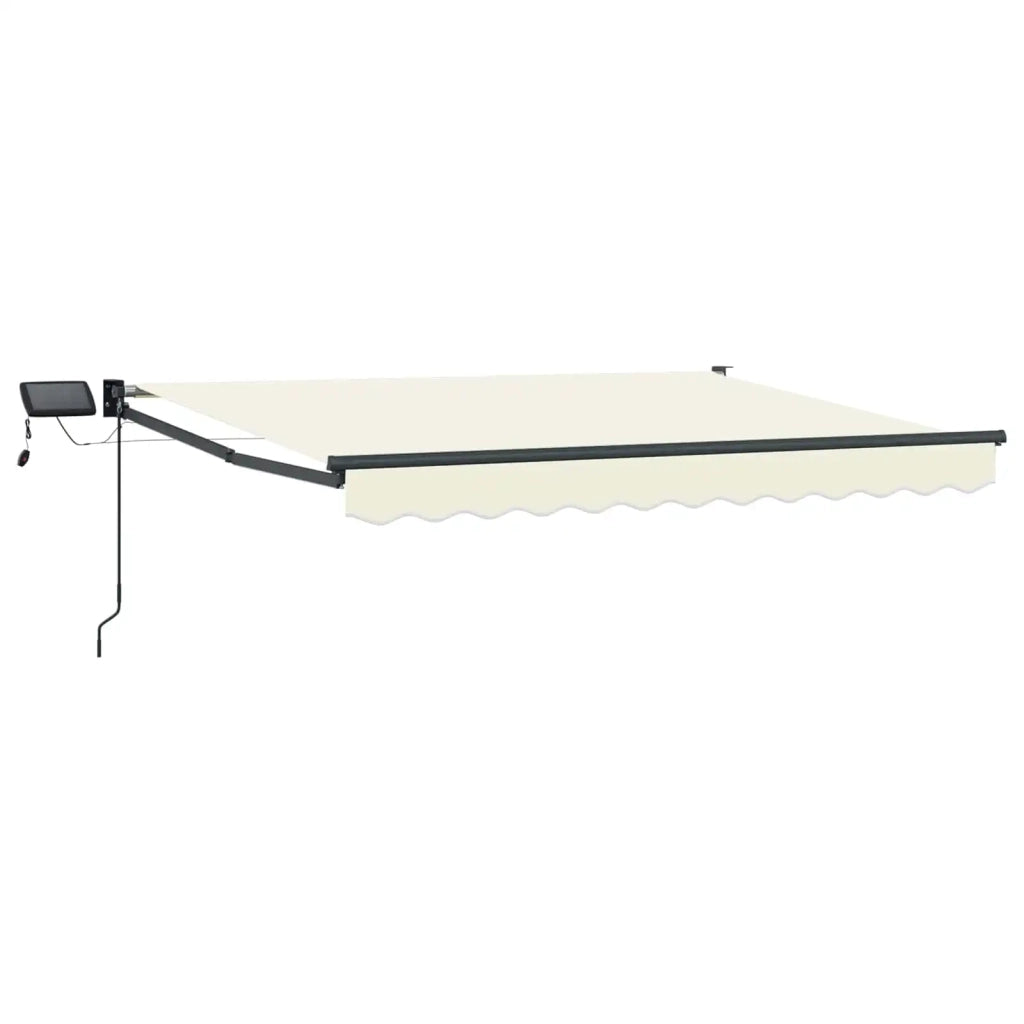 Tenda da Sole | Tenda retrattile manuale con LED Crema e Antracite 3,5 x 2 m