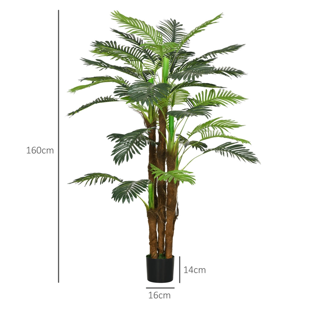 Palma Artificiale 160cm ¨C Xylo ¨C Decorazione Interna con Vaso Marrone e Verde