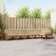 Set di divani da esterno con cuscino 6 pcs Naturale e Beige 3367651