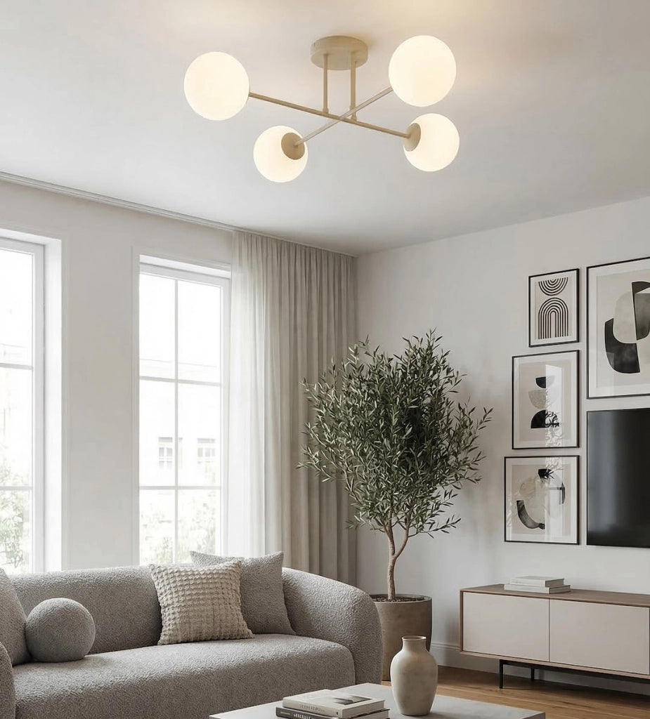 Plafoniera ROMA a sfere 4xE14 beige bianca Emibig
