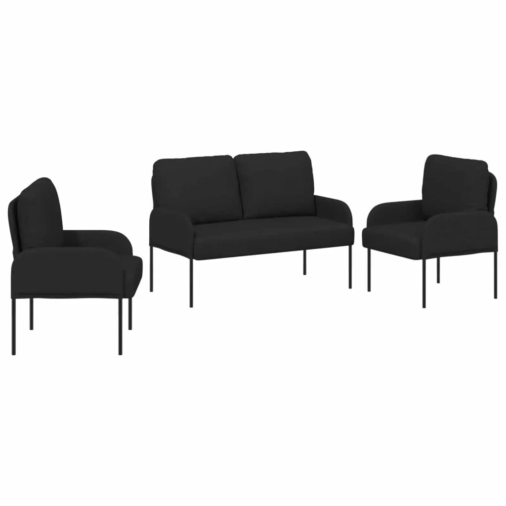 Set divani 3 pcs Nero 115 x 56 x 80 cm Legno compensato 3406210