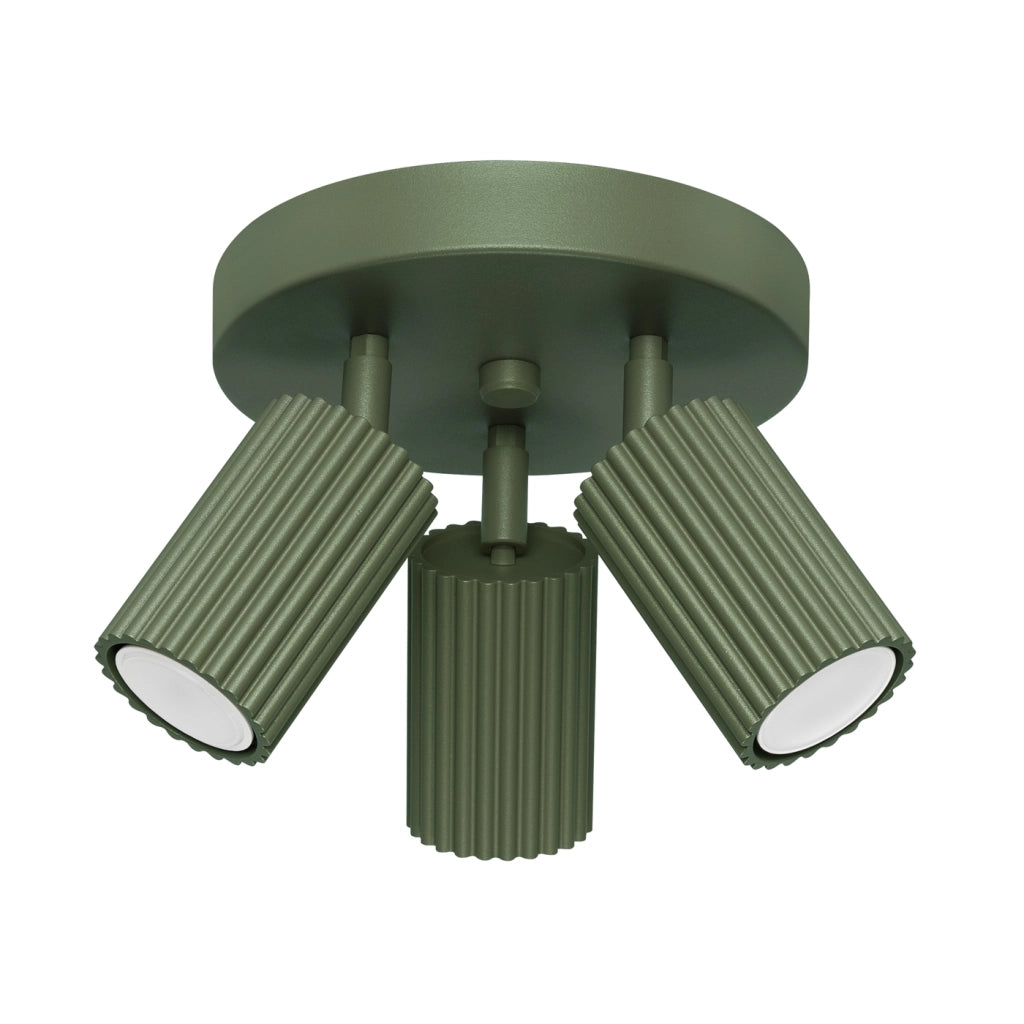 Lampada da soffitto KARBON 3P verde oliva